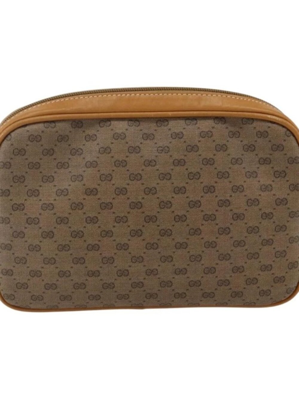 GUCCI Micro GG Supreme Shoulder Bag PVC Beige Gold Auth BA10759 - Picture 3 of 14